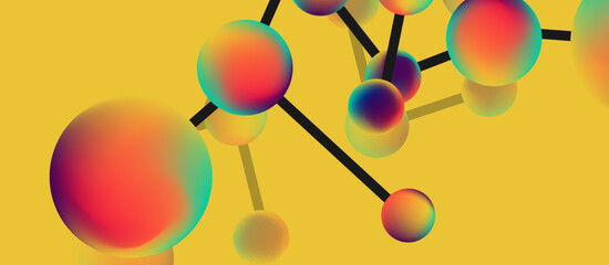 Line points connections geometric abstract background