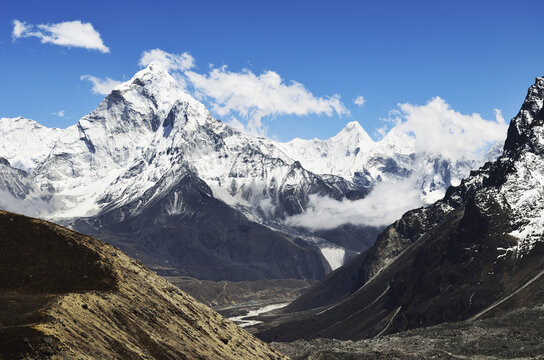 Ama Dablam and Cho La, Mount Everest, Sagarmatha National Park, Solukhumbu District, Purwanchal, Nepal