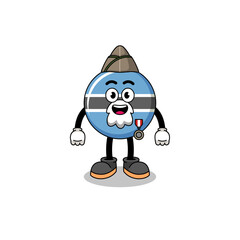 Fototapeta premium Character cartoon of botswana as a veteran