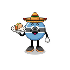 Character cartoon of botswana as a mexican chef