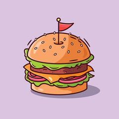 hamburger on white background
