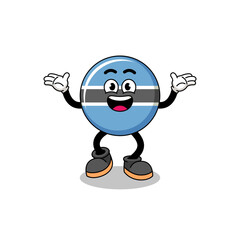 botswana cartoon searching with happy gesture