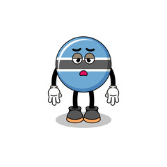 botswana cartoon with fatigue gesture