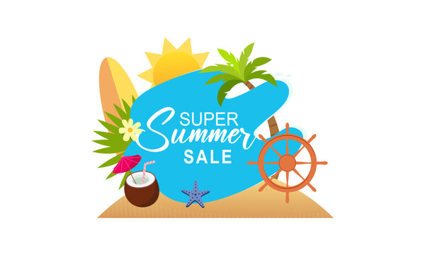 Super summer sale logo banner vector