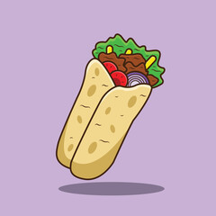 hand drawn illustration of a kebab