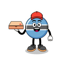botswana illustration as a pizza deliveryman