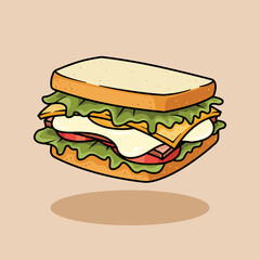 sandwich with cheese and vegetables
