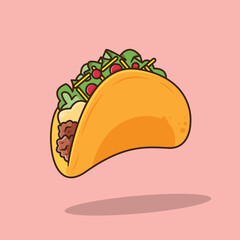 illustration of a taco with tomato