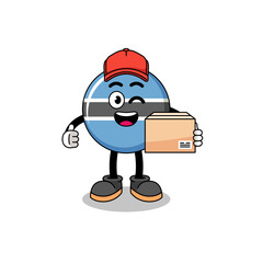 botswana mascot cartoon as an courier