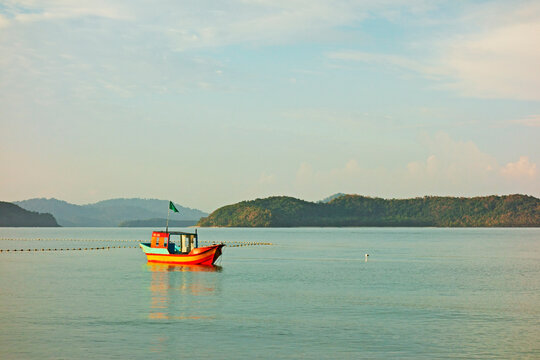 Boat in Water, Pantai Cenang, Pulau Langkawi, Langkawi Island Archipelago, Malaysia