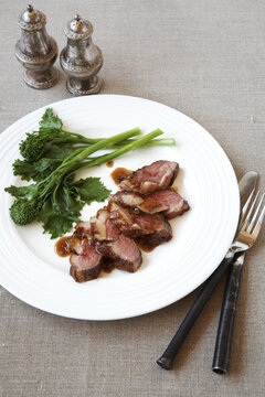 Still Life of Plate with Duck Breast and Rapini