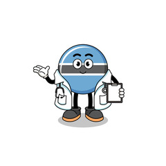 Cartoon mascot of botswana doctor