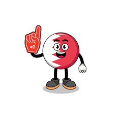 Cartoon mascot of bahrain flag number 1 fans