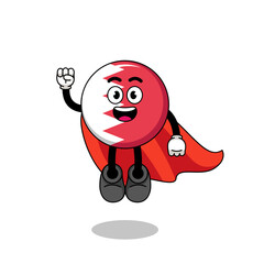bahrain flag cartoon with flying superhero