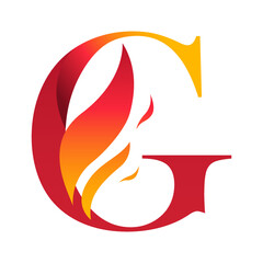 Fire Letter g Initial Logo Design