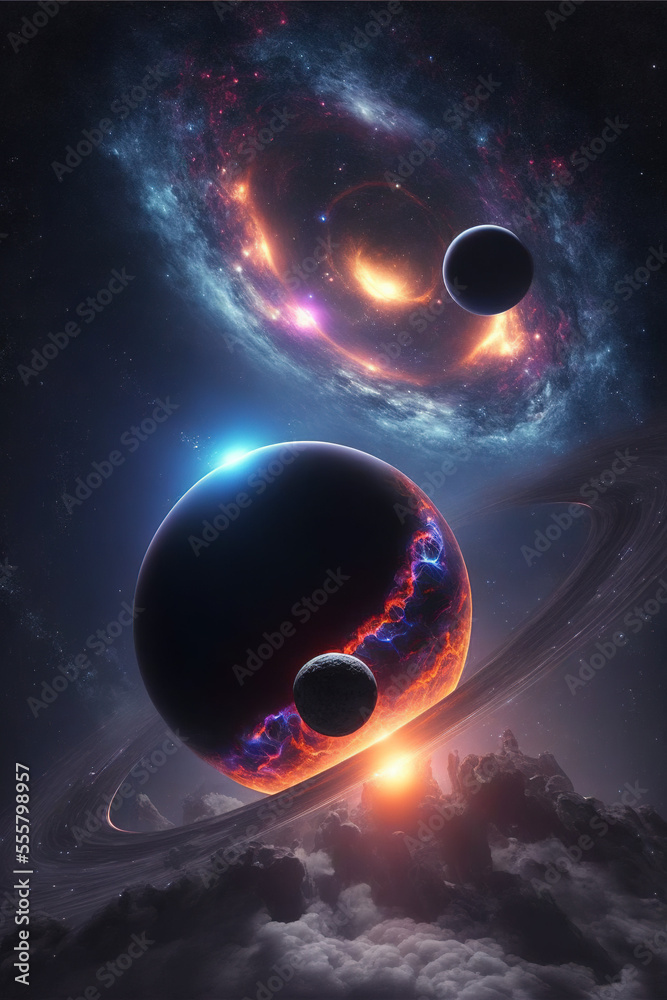 Wall mural planet in space