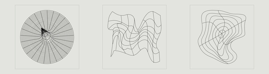 Obraz premium Retro futuristic elements for design. Extraordinary Graphic Assets. For modern T-shirts designed. Anti-design. Vector illustration