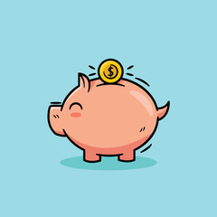 piggy bank and coins