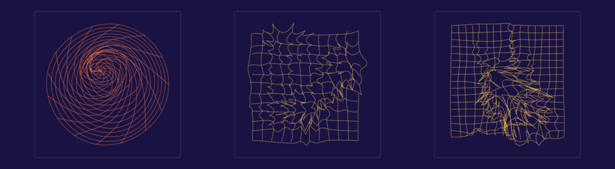 Collection of Y2K elements. Large set of retro objects for design. Flat minimalist icons. Anti-design. Vector illustration