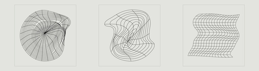 Vector Graphic Assets Set. Brutalism star and flower shapes. Cyberpunk elements. Futuristic. Vector illustration