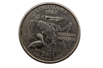 Louisiana State Quarter, 50 state quarters, 1812 -2002 quarter dollar
