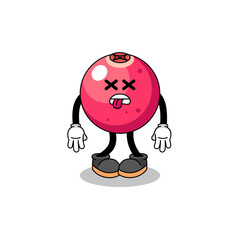 cranberry mascot illustration is dead