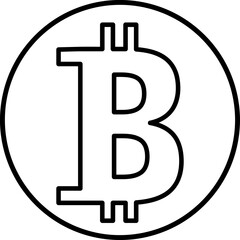 Bitcoin icon, vector sign, payment symbol, coin logo. Crypto currency, virtual electronic, internet money