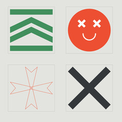 Vector Graphic Assets Set. Extraordinary Graphic Assets. Elements for graphic decoration. Futuristic. Vector illustration