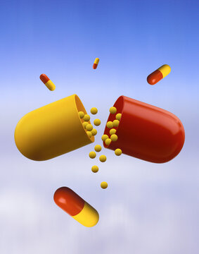 Capsule Pills in Sky