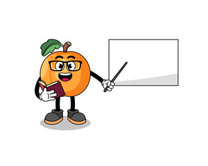 Mascot cartoon of apricot teacher