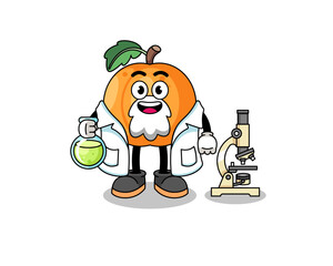 Obraz premium Mascot of apricot as a scientist