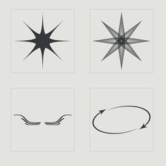 Vector Graphic Assets Set. Extraordinary Graphic Assets. Modern abstract forms. Anti-design. Vector illustration