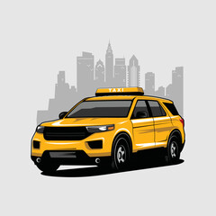 taxi in the city taxi car vector car illustration of a taxi car