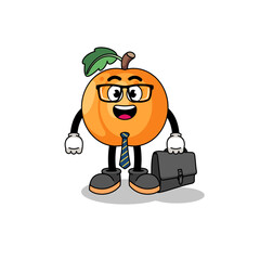 apricot mascot as a businessman