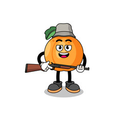 Cartoon Illustration of apricot hunter