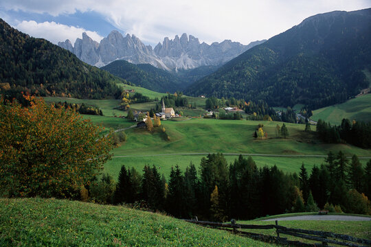 Dolomites and Landscape, St. Magdalena, Italy