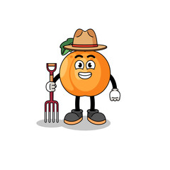 Cartoon mascot of apricot farmer