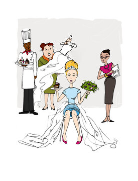 Illustration of Annoyed Bride