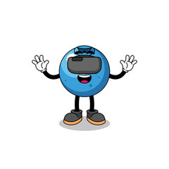 Fototapeta premium Illustration of blueberry with a vr headset