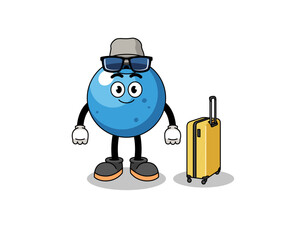 blueberry mascot doing vacation