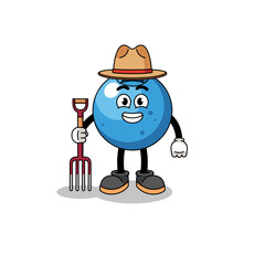 Cartoon mascot of blueberry farmer
