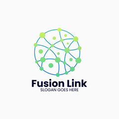 Vector Logo Illustration Abstract Gradient Colorful Style.