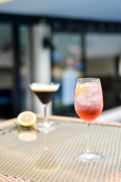 glass of wine on the table
