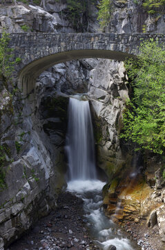 Christine Falls and Bridge, Mount Rainier National Park, Washington, USA