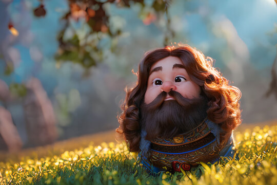 Little 3d dwarf with soft skin With generative Ai technology	