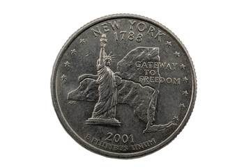 New York State Quarter, 50 state quarters, 1788-2001, gateway to freedom