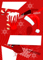 Christmas Background illustration. Cartoon holiday event poster.