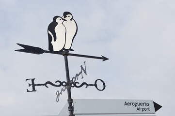 Sign Pointing to Airport, Ushuaia, Tierra Del Fuego, Argentina