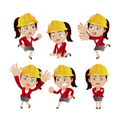 People Set - Profession - engineer with different poses