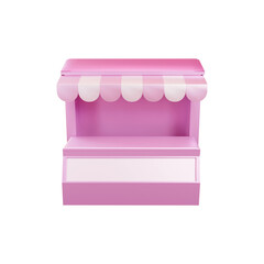 Pink shop store building 3d rendering illustration